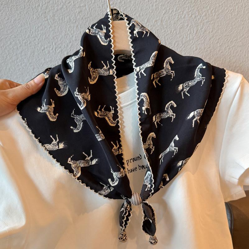 British lace plaid beaded triangular scarf, fart curtain, women's stacking wears high-end fashion waist accessories, fart-covering silk scarf skirt