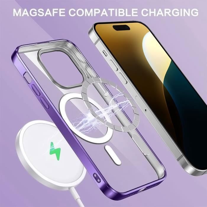Protective Case - BOOLING - for iPhone 16 Pro Max - Purple Silicone - Glossy Contour - 2 Tempered Glasses