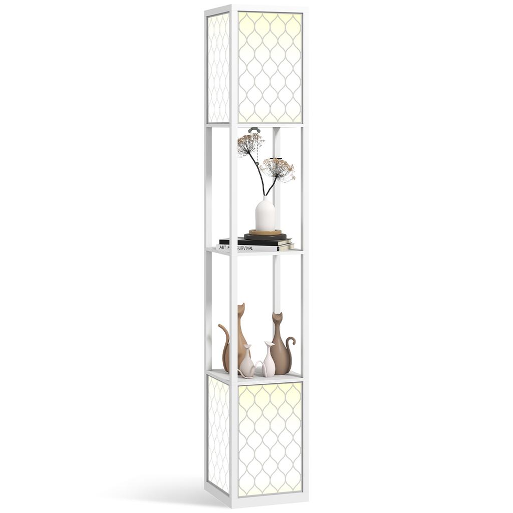 Duo Light Floor Shelves - White