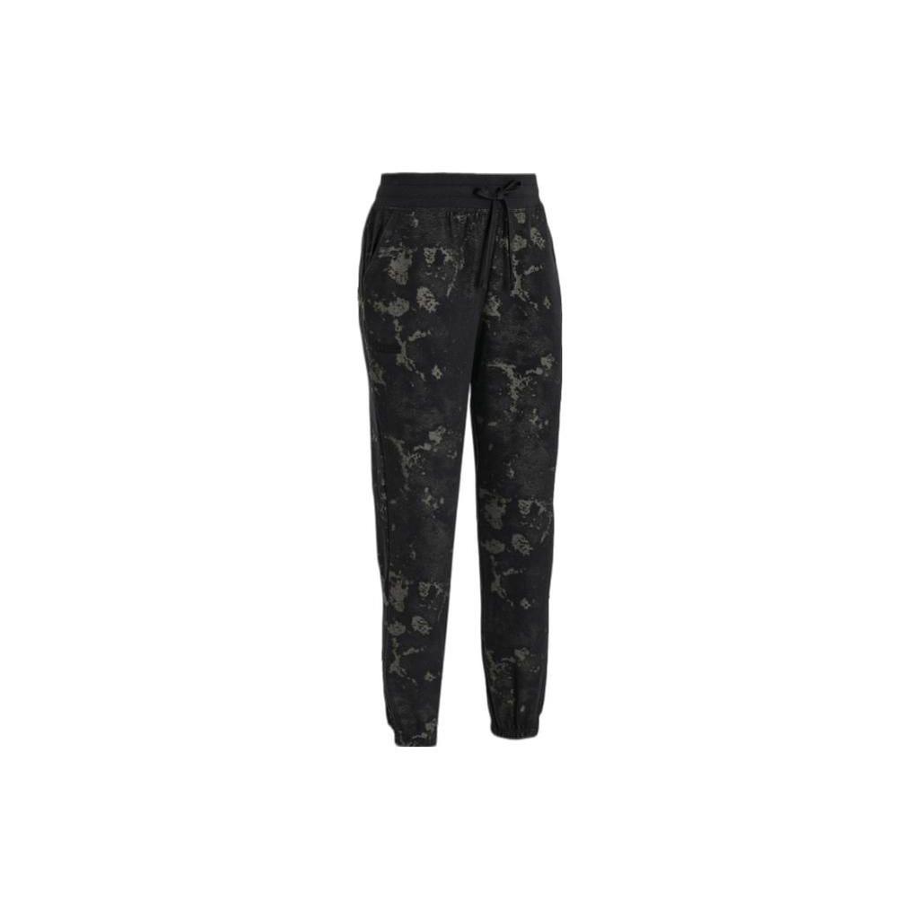 Under Armour Journey Washed Jacquard Textured Cotton Joggers Women Bottoms Black 1376916-001