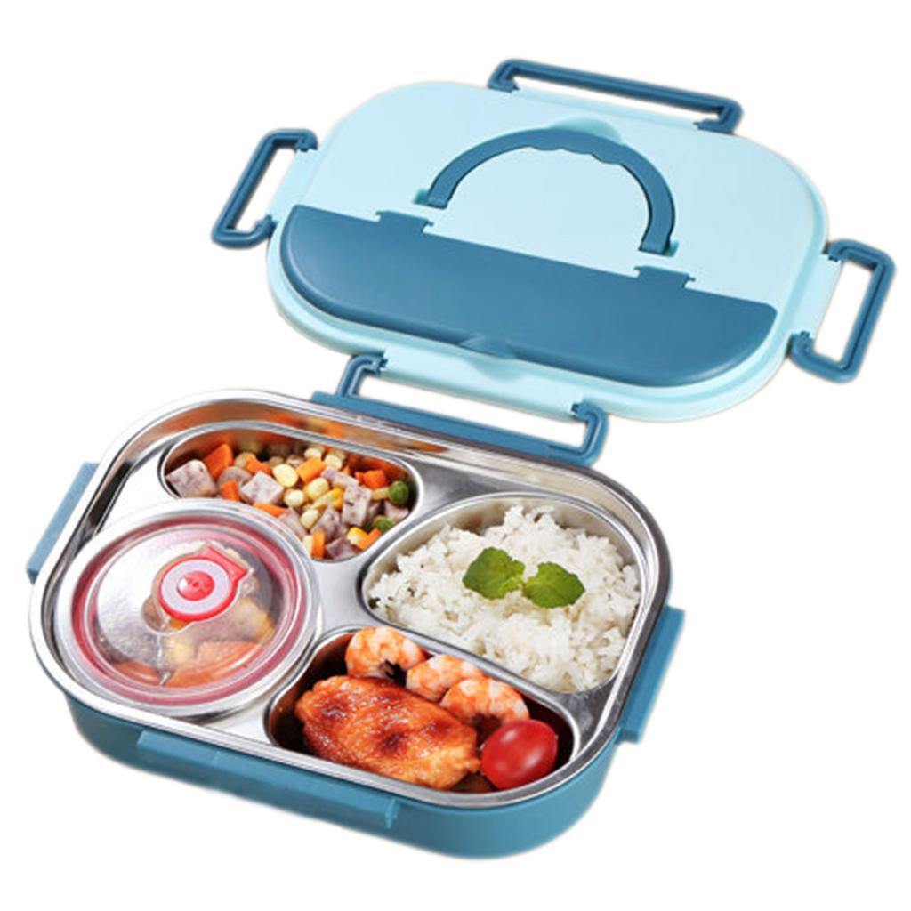 Insulated Lunch Box,4 Grid Insulated Bento Box,Multi Grid High Capacity Food Containers,Leakproof Fast Food Boxfor School Office