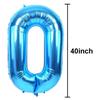 40 Inch Giant Blue Digital Balloons 0-9, Anniversary Party Decoration Supplies, Birthday Balloons