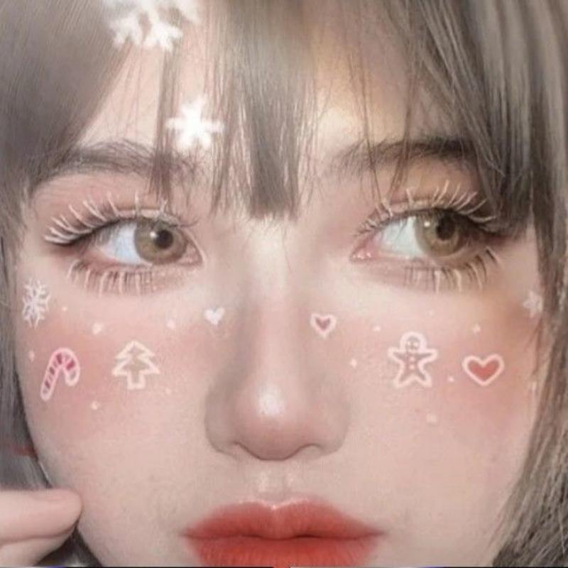Frauen Temporäre Tattoo Aufkleber Erdbeere Blume Schmetterling Wasserdicht Gesicht Aufkleber Stirn Auge Musik Festival Gesicht Aufkleber