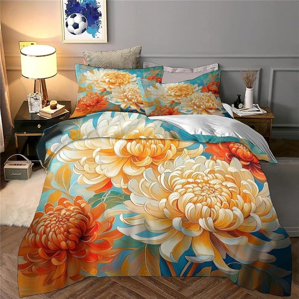 Dog Bedding Set, Cartoon Cute Style 3D Printed Ultra-fine Fiber Duvet Cover Pillowcase 3-piece Set for Adults and Children