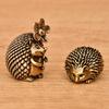 Brass Hedgehog Sculpture Miniature Animal Figurine Antique Metal Ornament Lucky Fengshuis Statue Desktop Decors Gift