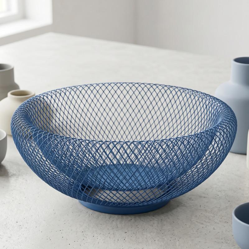 Iron Fruit Basket Modern Minimal Metal Snack Tray Coffee Table Centerpiece For Living Room Couples Christmas Gift