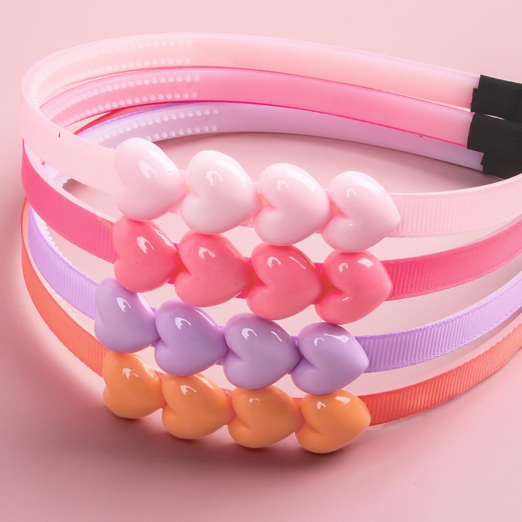 1pc Cute Heart Headbands for Girls Candy Color Heart Shaped Hairbands Teeth Headband Children Kids Party School Hair Accessories