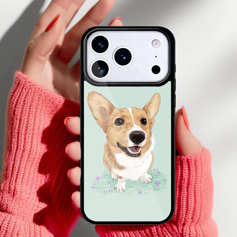 Corgi Funny Puppy Phone Case for iPhone 17 16 15 14 13 Pro Max Back Cover for 12 11 Pro Coque