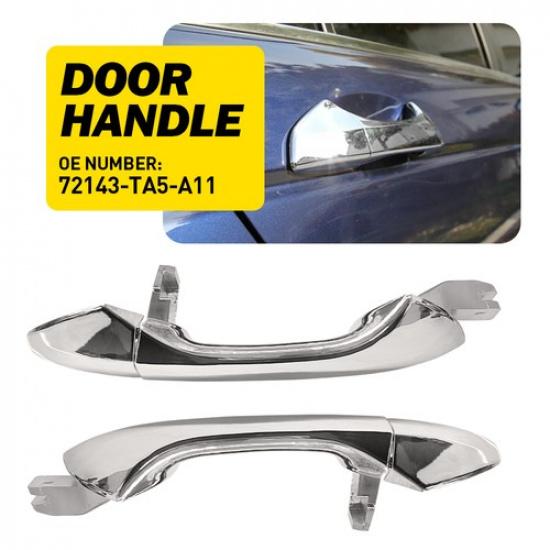 4X Front Right Rear Left Exterior Door Handle Chrome For 2008-2012 Honda Accord