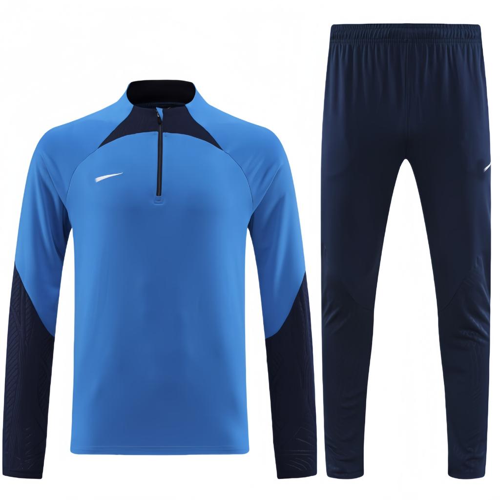 Student Team Half Zipper Long Sleeve Suit Football Training Suit Club Quick Drying Football Jersey Breathable