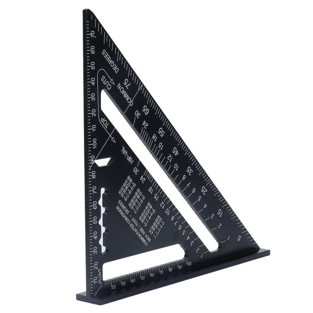 Triangle Ruler 7in Carpenter Square Aluminum Portable Woodworking Measuring Tool for DIY