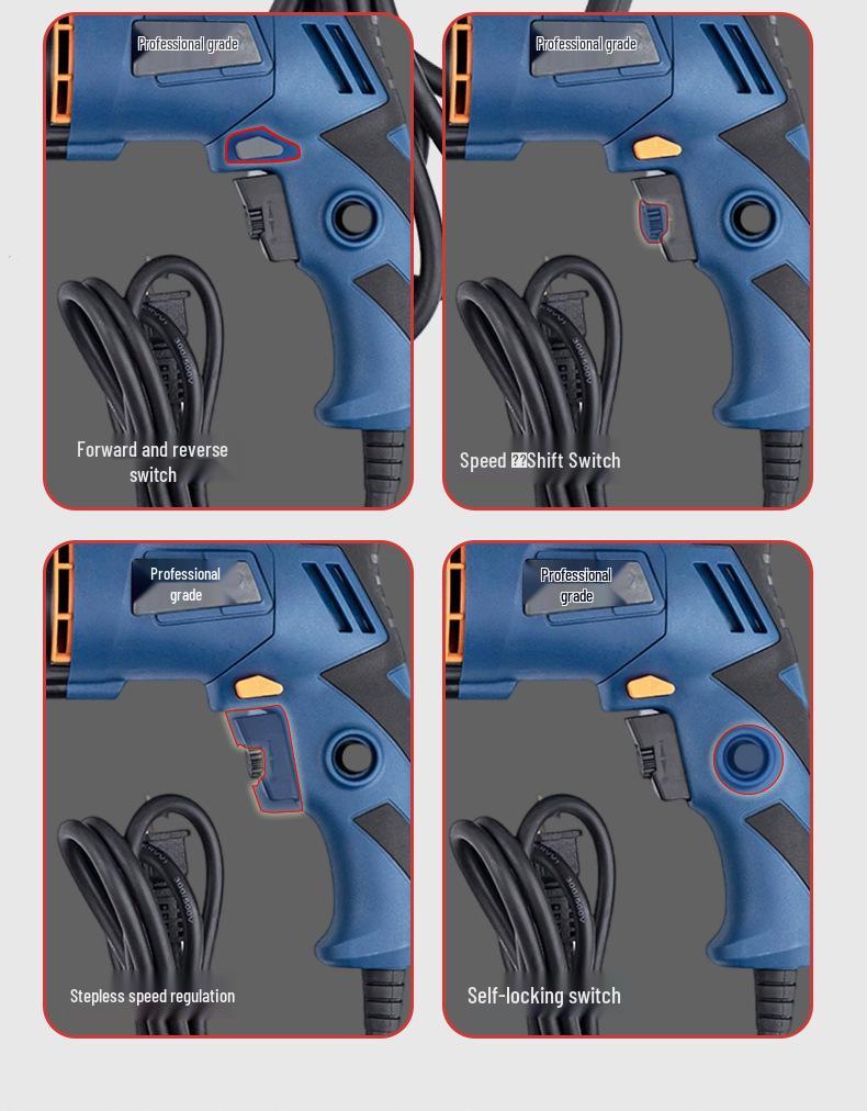 High-Power Multifunctional Electric Hand Drill and Screwdriver for Household Use