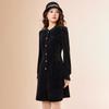 IEF 2025 Winter Hepburn Style Long-Sleeve Dress