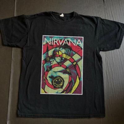 Vintage Kurt Cobain Nirvana21 Peace Smile Camisetas unisex raras