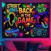 Hip Hop Street Style Tapestry, Neon Graffiti Wall Hanging, Dormitory Game Room Wall Decor for Room Decor