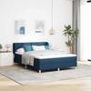 Box Spring Bed with Mattress and Headboard Blue 140 x 190 cm Fabric