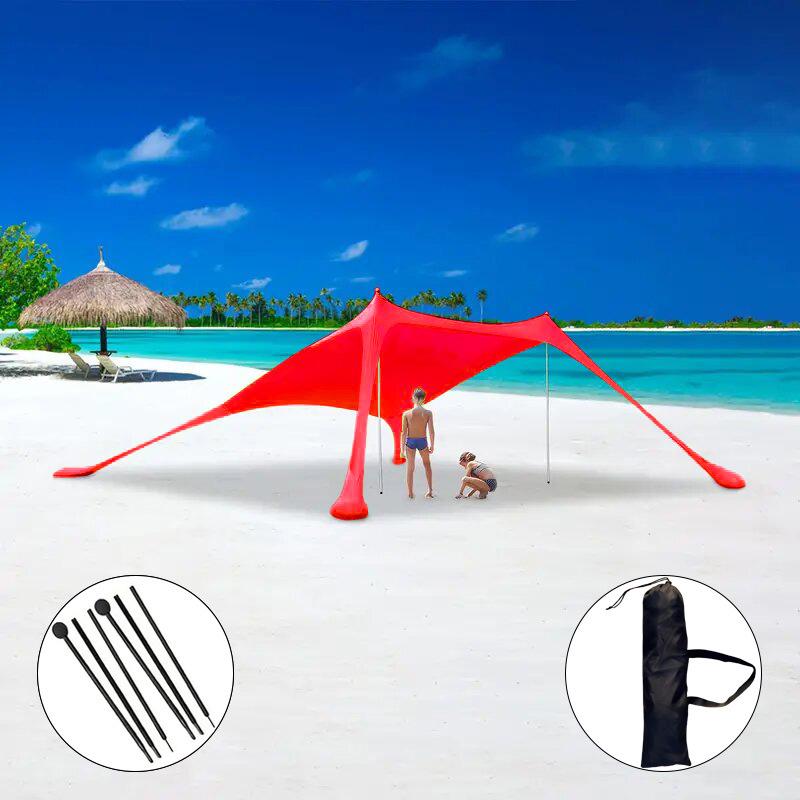 Cort de plajă Copertină portabilă pentru camping și protecție solară