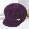 Winter Thickened Warm Knitted Hat, New Plush Old Lady Wool Hat, Women's Duck Tongue Ear Protector