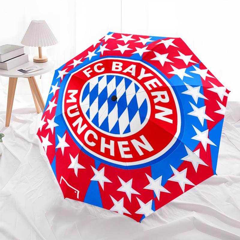 Printed FC Bayern München Logo Printed Folding Umbrella,Outdoor,Leisure,And Travel Umbrella,Durable Umbrella Fabric,Birthday And Holiday Gift