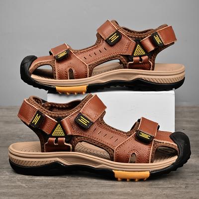 Zomer Heren Sandalen Echt Leer Heren Casual Schoenen Outdoor Heren Leren Sandalen voor Heren Strand Schoenen Romeinse Herenschoenen