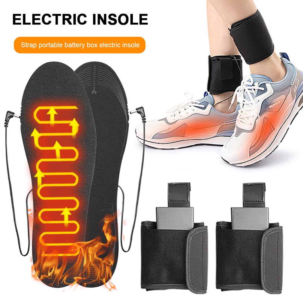 Electric Foot Warmers with Battery Box Winter Heating Insoles Washable Outdoor Thermal Insoles for Outdoor Sports