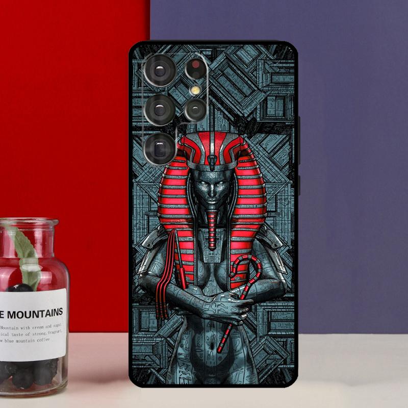 Egypt Nefertiti Anubis Ankh Funda Case For Samsung Galaxy S25 Ultra S9 S10 S20 FE S21 S22 S23 Plus S24 Ultra Phone Cover