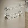 Acrylic Wave Towel Rack No Drilling Required Wall-Mounted Bathroom Organizer for Towels and Slippers Decorative Marble Pattern Transparent Storage