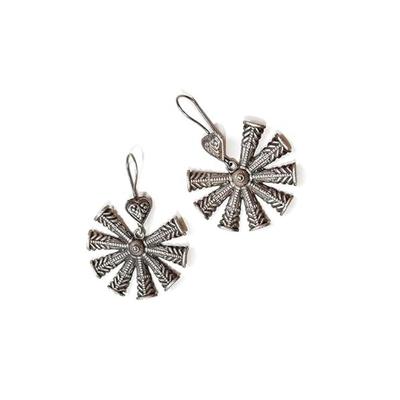 Handcrafted Antique Silver Looking Dangle Drop Earrings