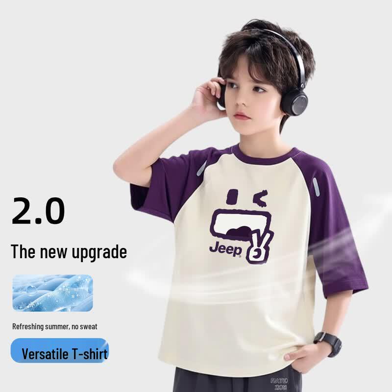 JEEP Kids  Summer Cartoon Breathable Short Sleeve T-Shirt 150cm