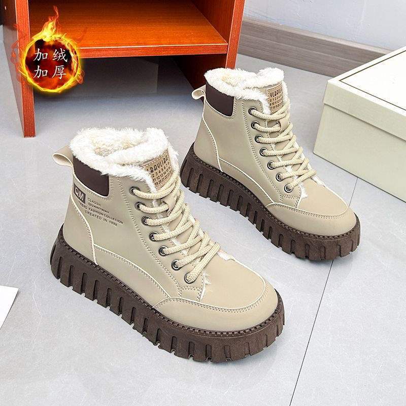 Girls Snow Boots Winter 2025 Fleece Thickened Medium and Older Children's Cotton Shoes Large Cotton Shoes Medium and Older Children's Girls Cotton 