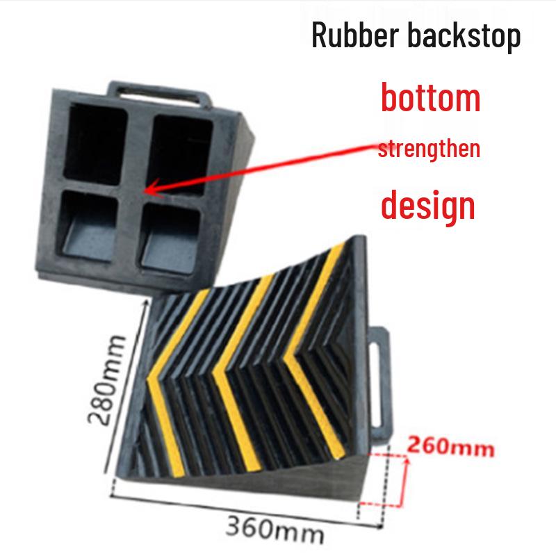 Anti-slip Rubber & Wood Tire Stop Block - Prevents Car Rolling