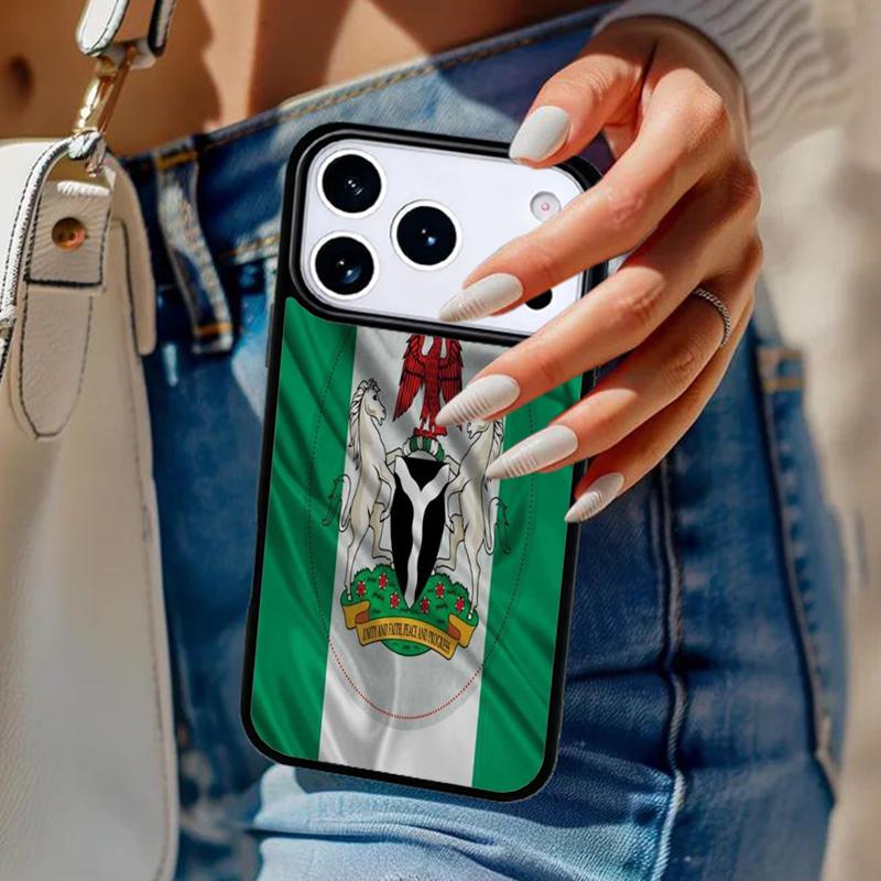 Nigeria Flag soft Phone Case For iPhone 17 Air 14 15 13 12 Max Cover For Apple 16e 11 Pro Max Plus Coque