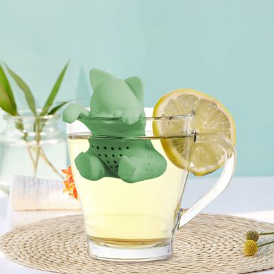 Silicone Tea Infuser Cat Shaped Strainer Loose Leaf Tea Brewer Cute Cartoon Tea Filter for Home Office