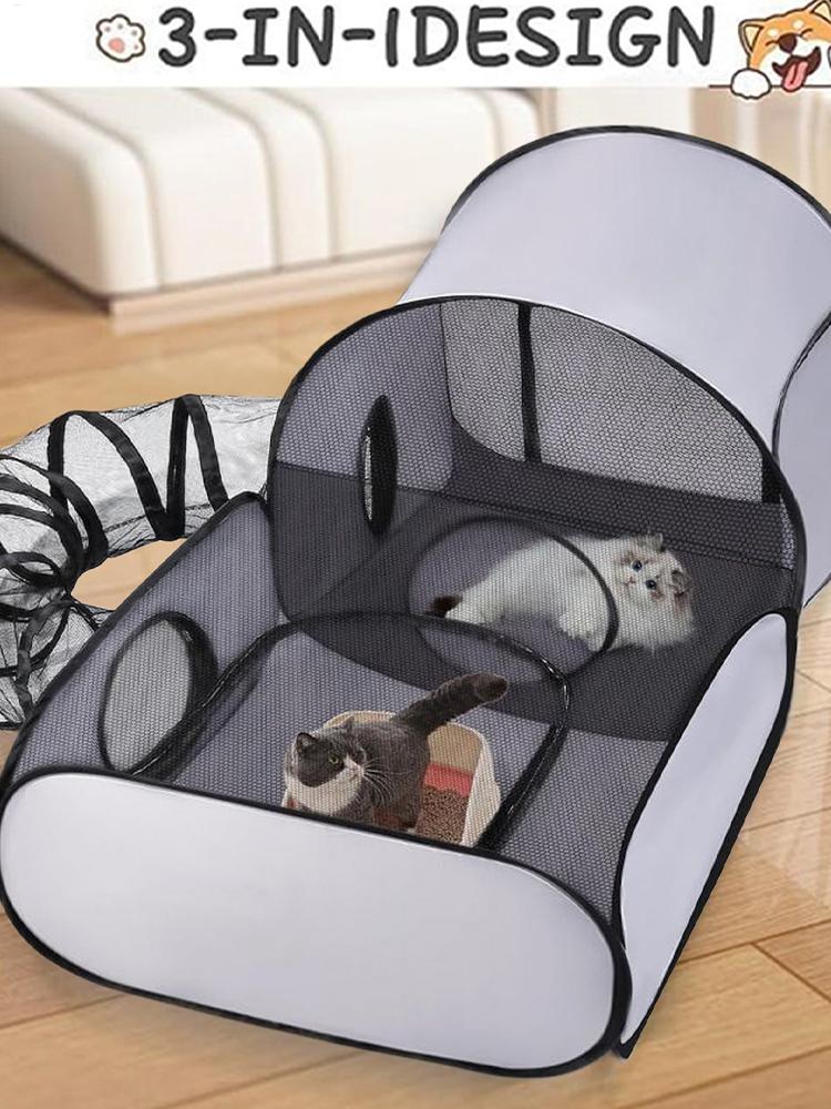 Dog Fence With Surrounding Tunnel Outdoor/indoor Cat Fence With Breathable Soft Edges Cat Fence Tent