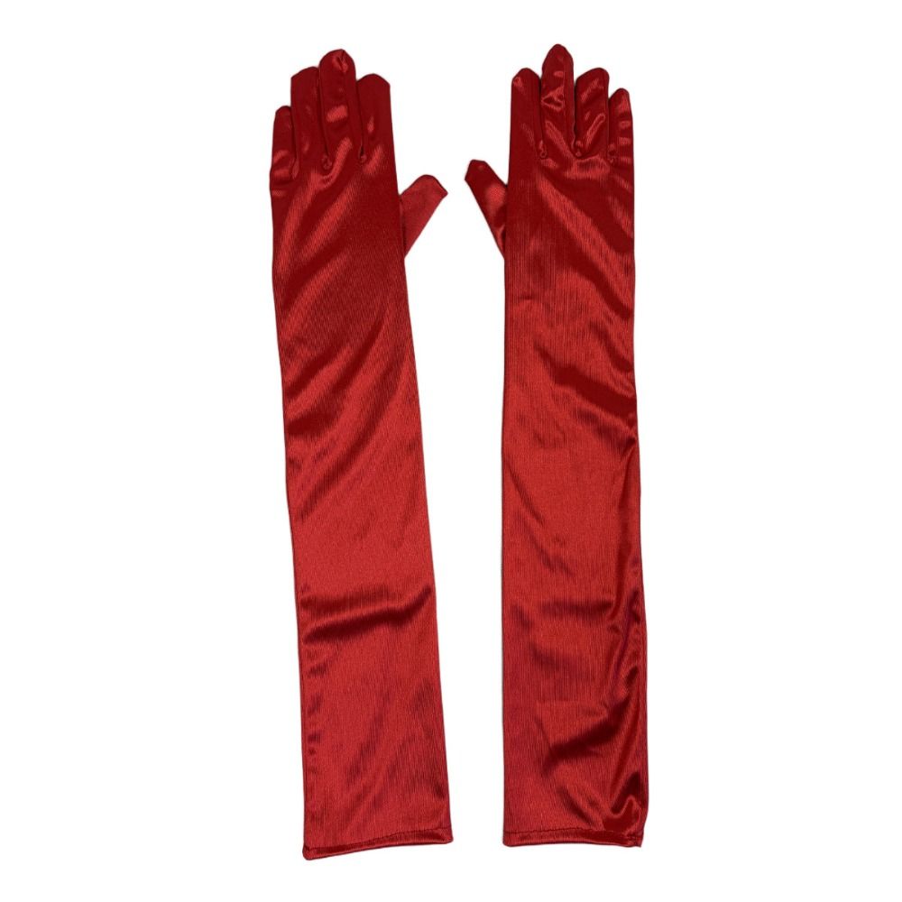 1920s Satin Gloves Solid Color Etiquette Mittens Cute Long Gloves  Photography Props