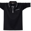 Nuova Maglietta Polo da Uomo Larga Plus con Cerniera Business Traspirante Casual a Maniche Lunghe con Rever Leggera Morbida Antirughe Traspirante Cotone