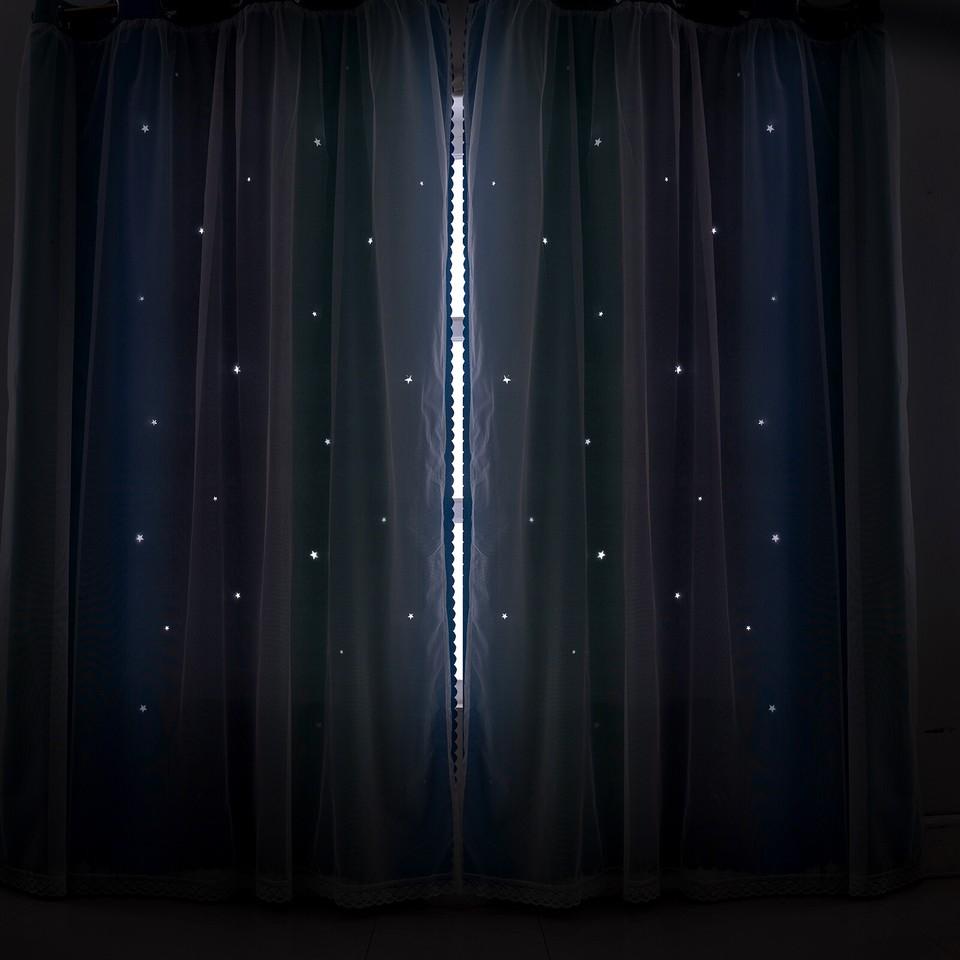 Children's Room Curtains with Eyelets, Voile Eyelet Curtains, Star Curtains