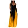 Sleeveless Plus Size Maxi Dress Summer Women Fashion Gradient Print O Neck Cross Wide Strap