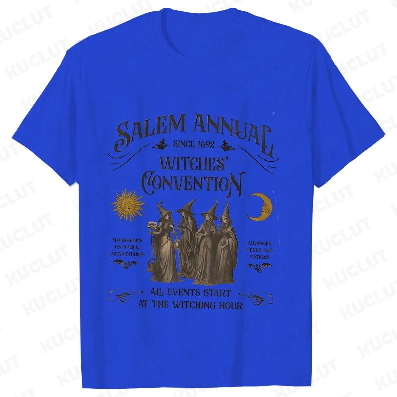 Salem Witch TShirts for Women Vintage Funny Halloween T Shirts Short Sleeve Loose Trendy Spooky Season Graphic Tees Retro Tops