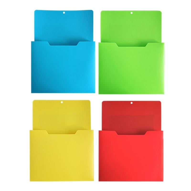 Magnetic Wall File Pocket for A4 Documents, Plastic File Paper Organiser Rack with Hanging Hole for Offices Desktop Metal Cabinet