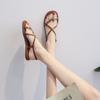 7468-20 Flat-soled Women's Sandals, New Korean Version of Youth Roman Shoes for Summer 2025, Outer Wear
