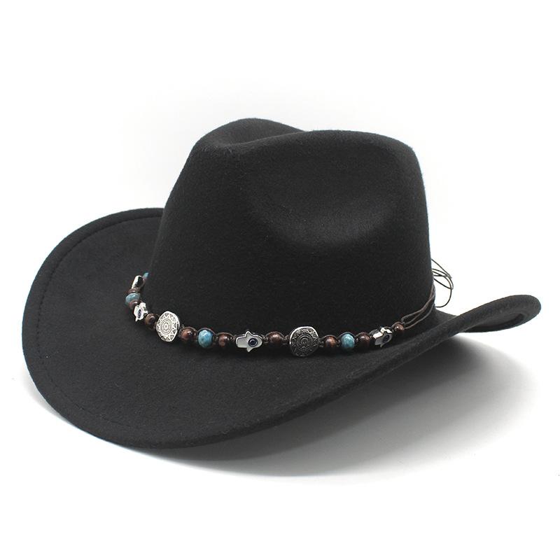 Western Cowboy Hat Felt Hat Ethnic Style Men And Women Tibetan Tibetan Upturned Edge Hat
