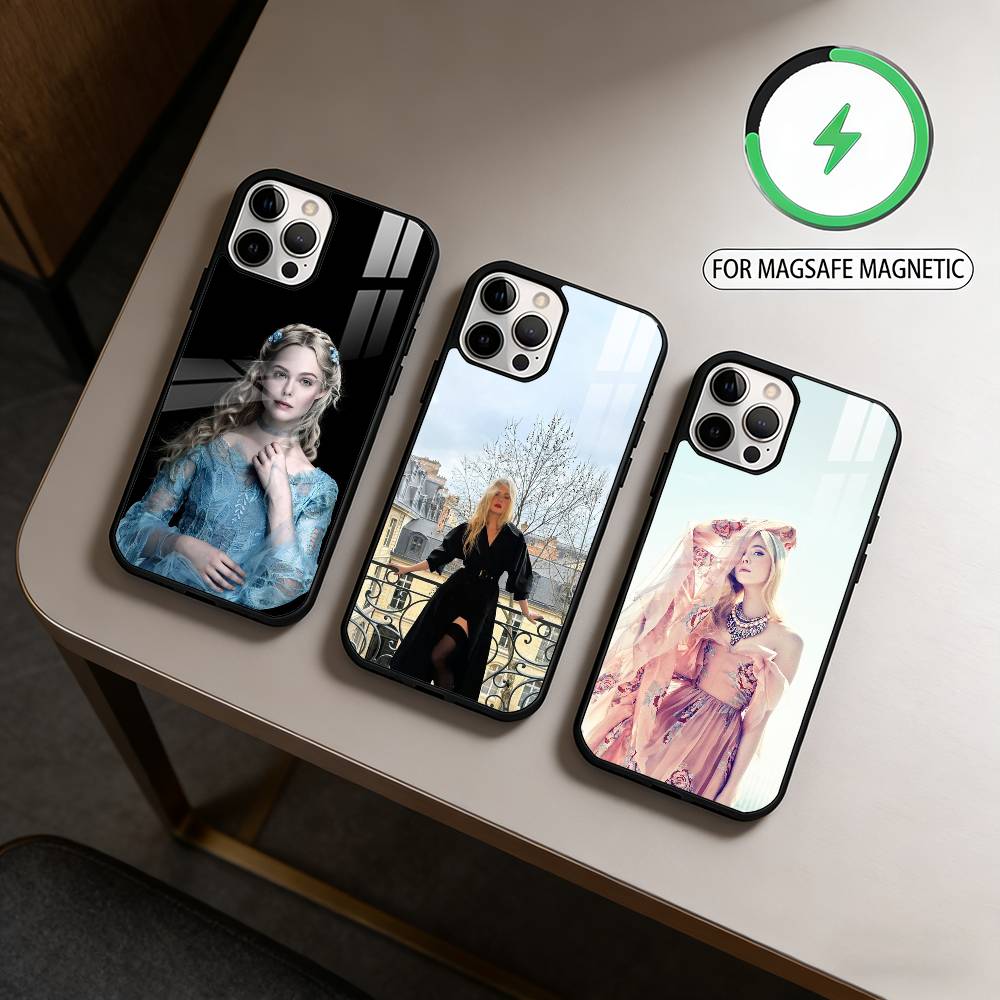 Atress E-Elle F-Fanning Magnetic For Magsafe Wireless Charging Phone Case For iPhone17,16,15,14,13,12,11 Plus,Pro Max