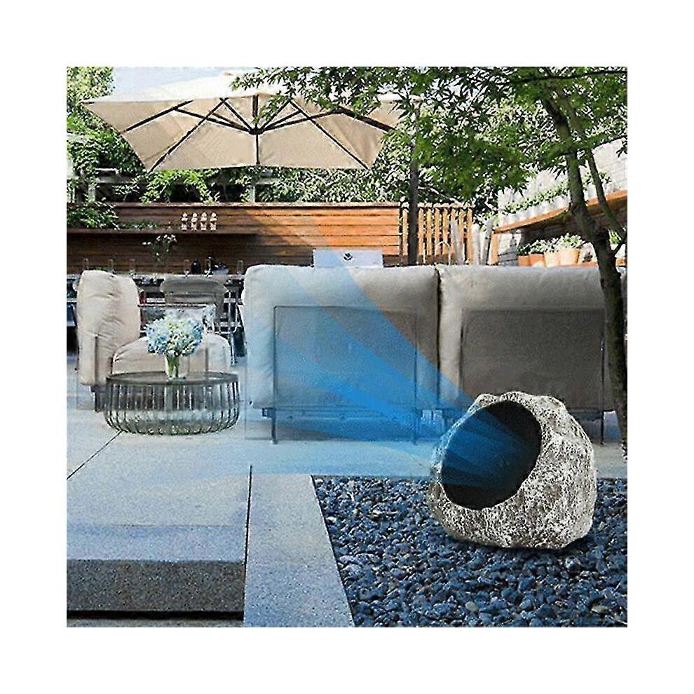 Solar Wireless Bluetooth Speaker-Garden Sound Waterproof Remote Control Analog Stone Rock Speaker Lawn /Show -Brown