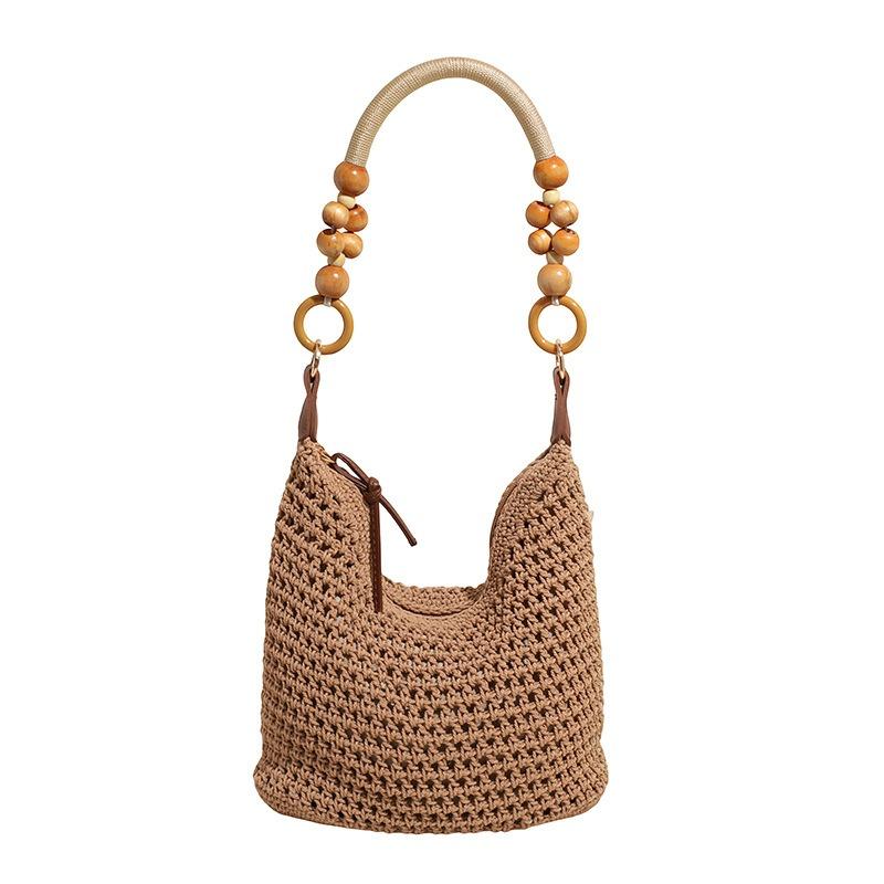 Large capacity woven bag women's summer new versatile shoulder messenger bag seaside vacation wind beach bag