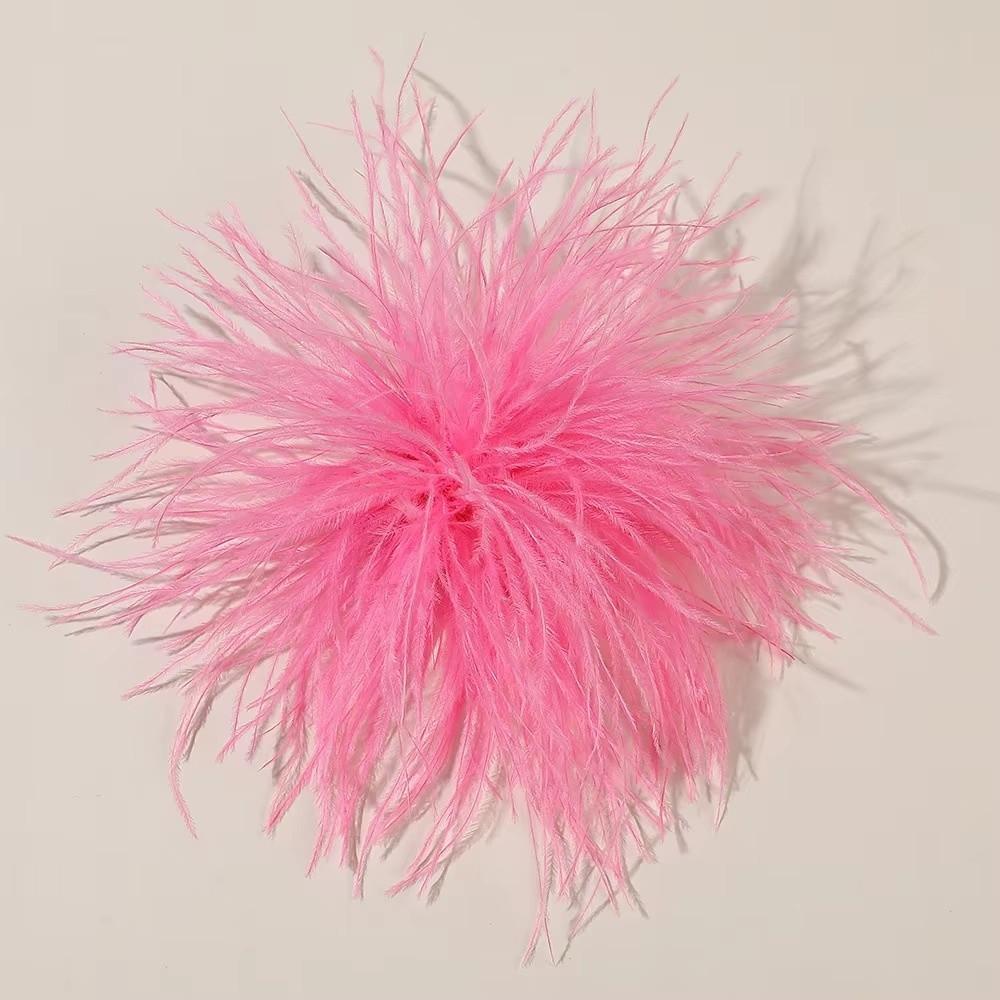 8-10cm Large Ostrich Feather Brooch Artificial Feather DIY Feather Brooches Exaggerated Design Handmade Feather Corsage Brooches