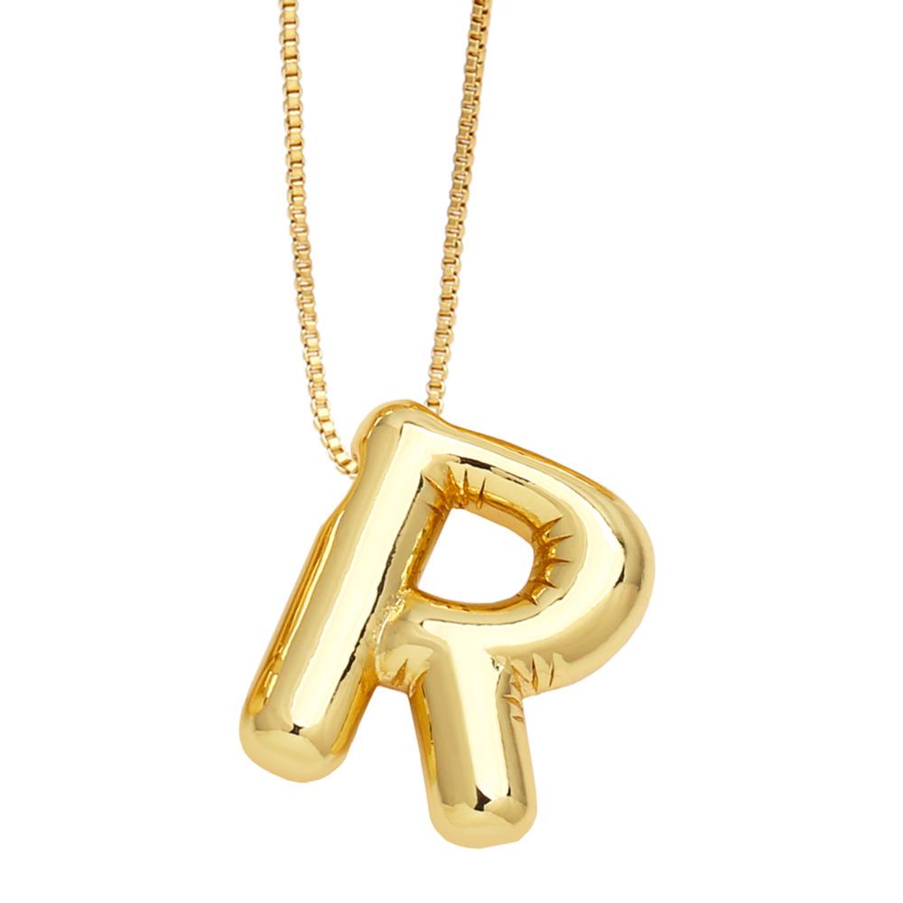 18K Gold-Plated Smooth Letter Pendant Necklace - Unique & Versatile Design