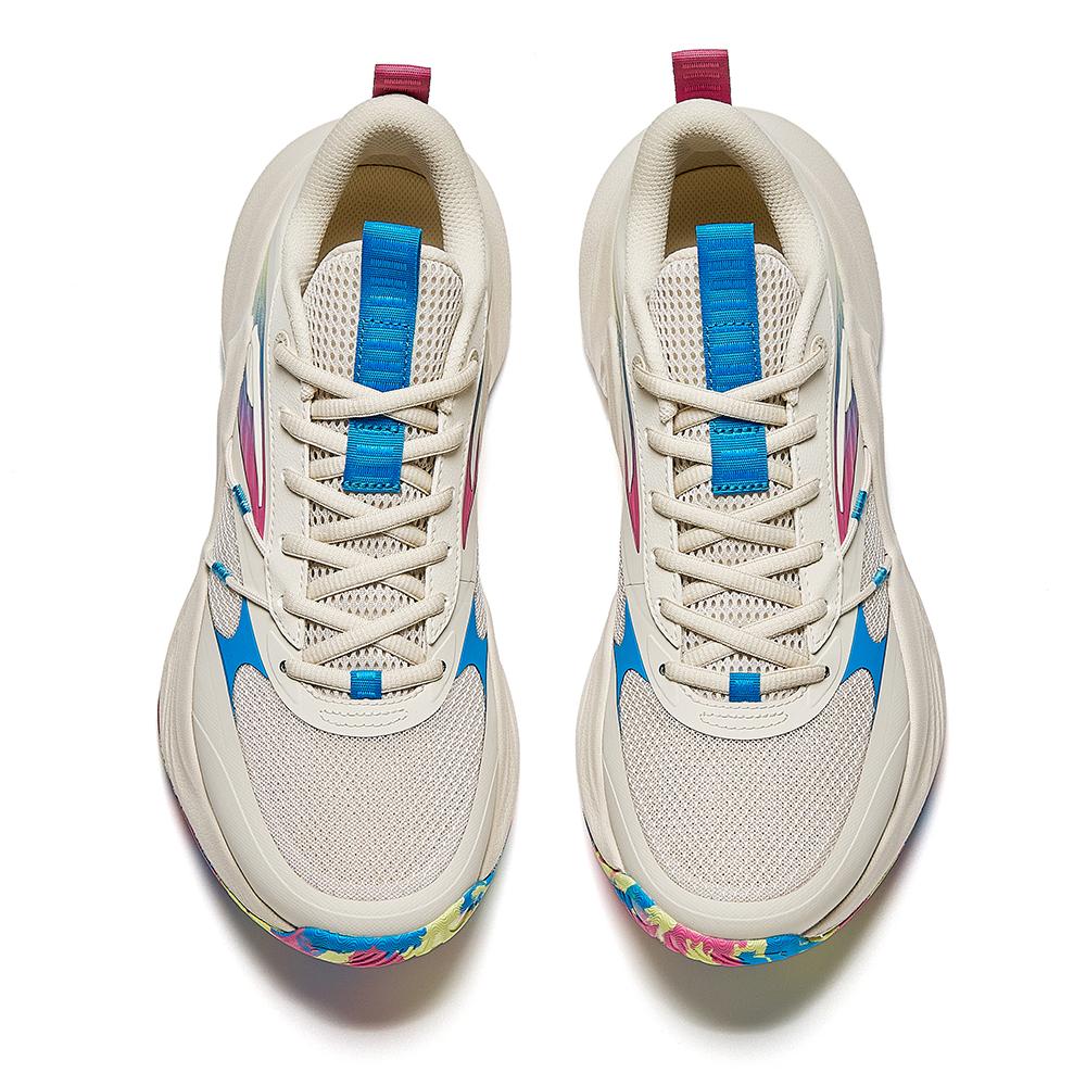 Anta Heat Wave Cement Nemesis Non-Slip Wear-Resistant Low-Top Basketball Shoes Men Sneakers Beige Blue Yellow 912421604S-2