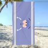 Funny Cartoon Face Beach Towel Flat Print Red Eyes Purple Microfiber Bath Towel for Travel Pool Outdoor Vacation Humor Gift