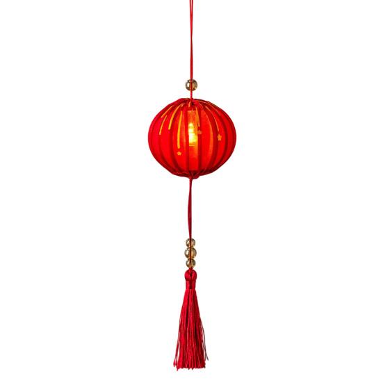 Warm Ambient Lighting Traditional Mini Chinese Lantern with LED Light, Handheld Middle Winter Melon Shaped Lamps Autumn Festival for Spring Festival,
